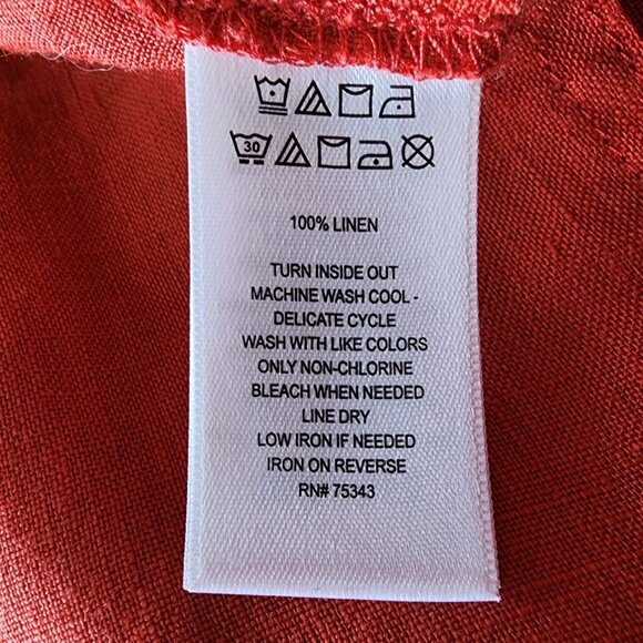 C&C California Womens Large Shorts Linen Red Pull On Drawstring Pockets - Picture 5 of 6